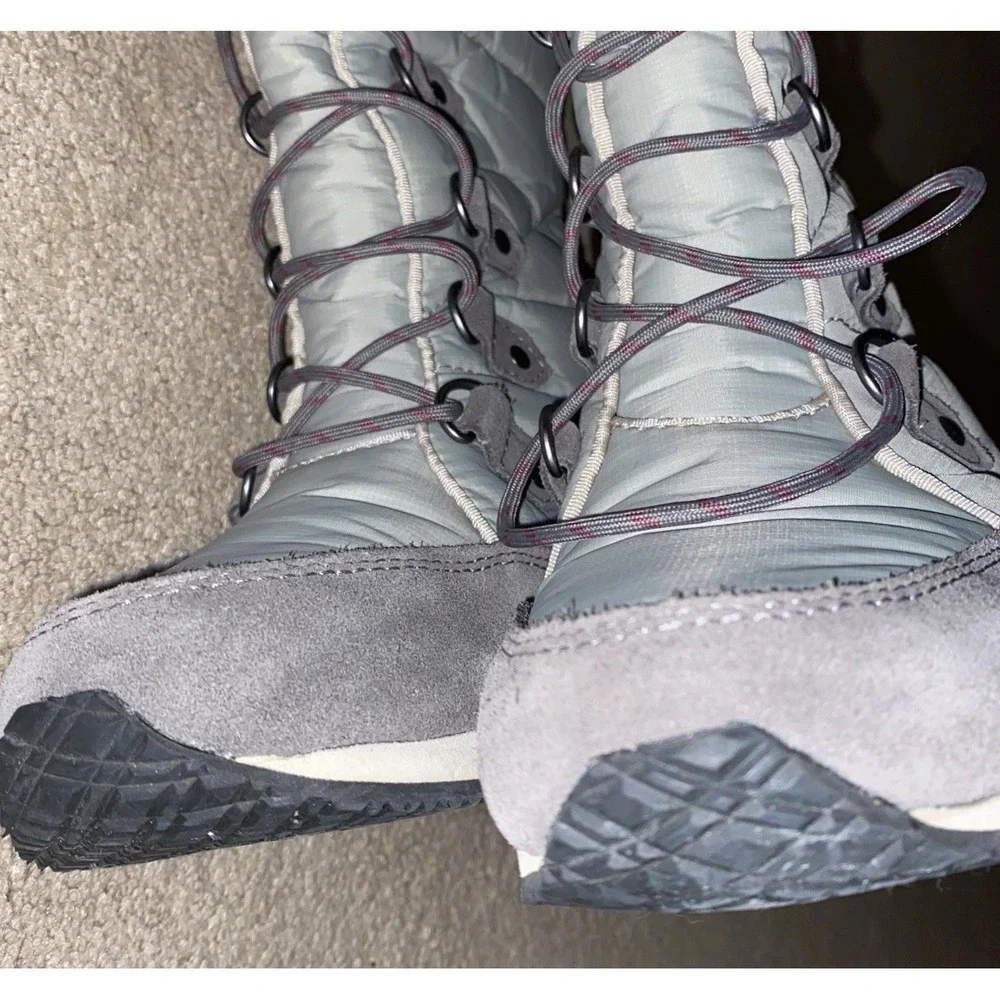 LL Bean Boots Carrabassett Fur Lace-Up Knee High Winter Snow Womens 6.5 Winter‎